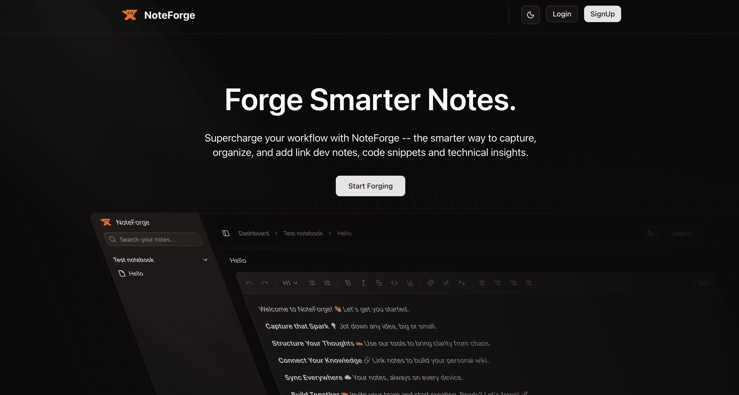 Note App – portfolio project